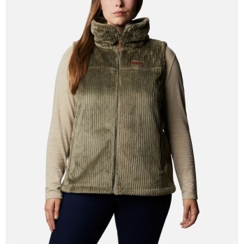 Dámské Vesty Columbia Fire Side Sherpa Plus Size Šedé Zelene Proužek RTAFNQ247